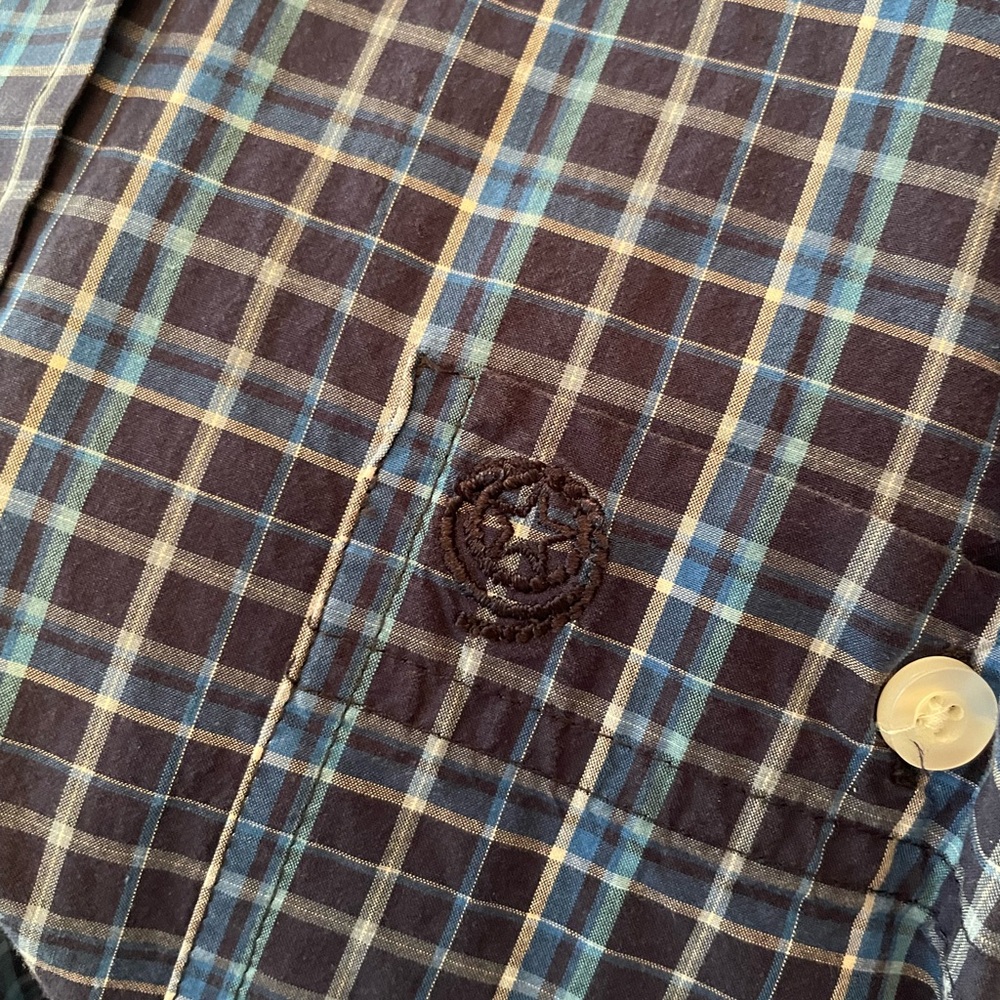 GEORGE STRAIT BY WRANGLER MEN'S PLAID PRINT LONG SLEEVE BUTTON-DOWN
